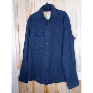 Men's Relwen Twill blue Over shirt Jacket Button business casual Spring Size L